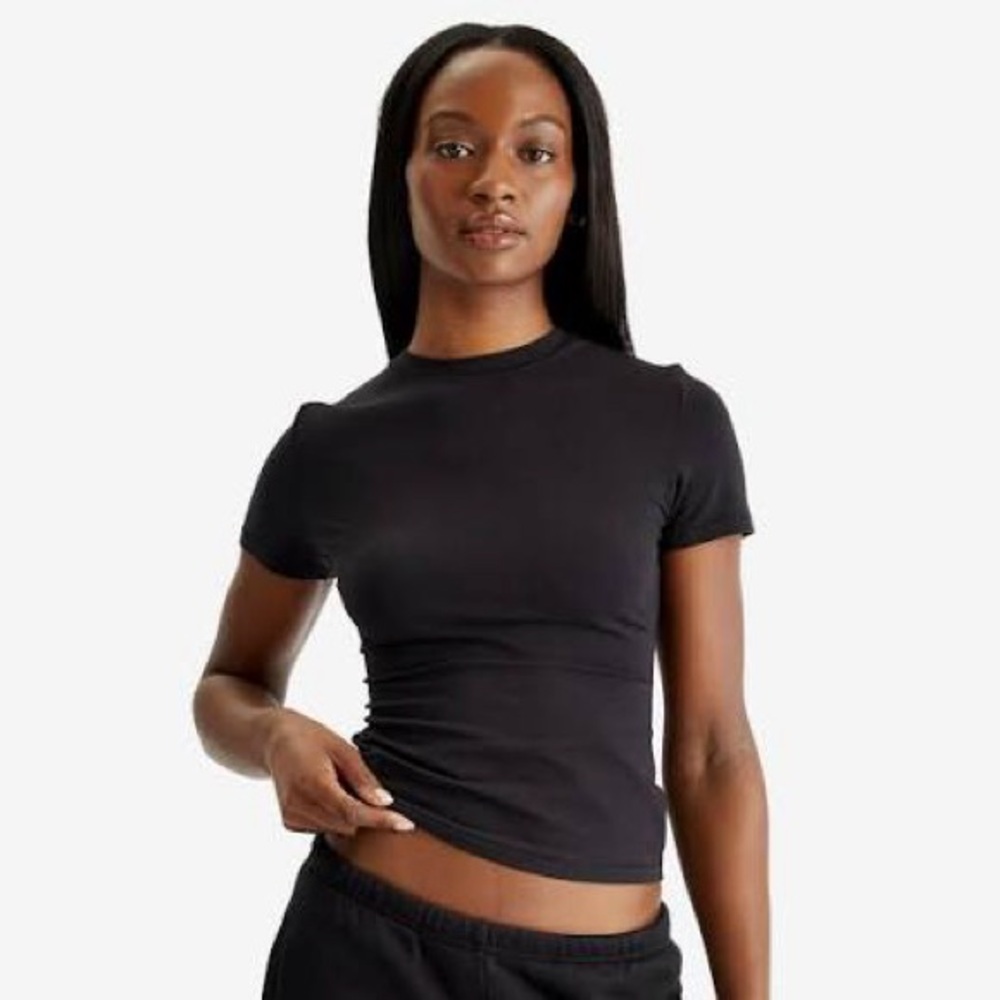 Skims Cotton Jersey T-shirt in Black